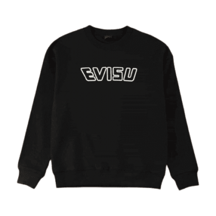 Evisu Basic Black Long Sleeve Sweatshirt 1