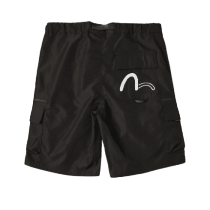 Evisu Parachute Black Shorts