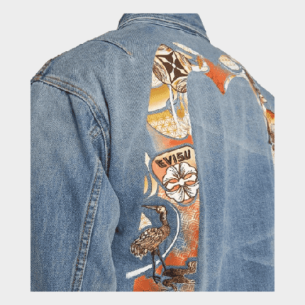 evisu embroidered logo denim jacket . (1)
